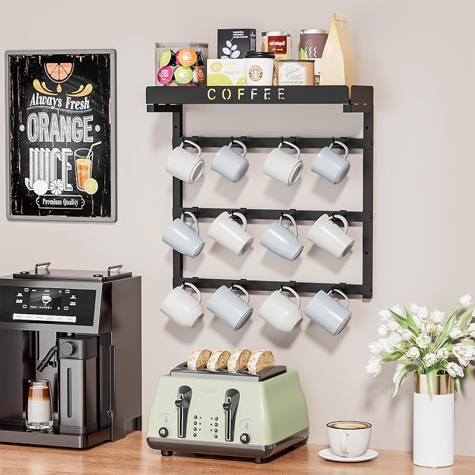 RCHYFEED Coffee Mug Holder Wall Mounted, Mug Rack Organizer - Image 9