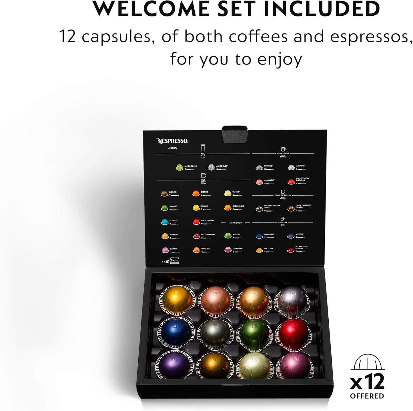 Nespresso Vertuo Coffee and Espresso Machine by De'Longhi, 1597 milliliters, Silver