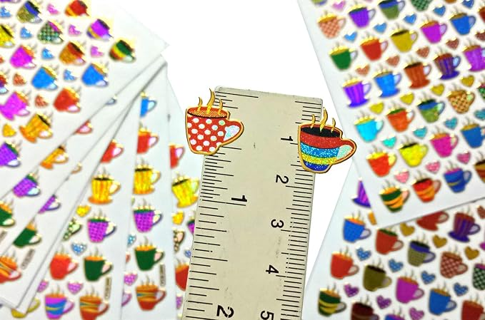 Coffee Tea Cup Waterproof Self-Adhesive Metallic Foil Decorative Scrapbook - Image 5