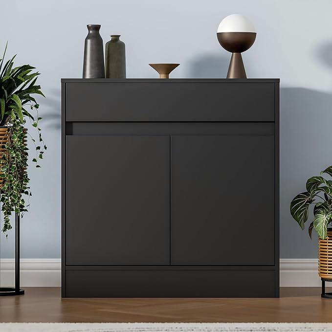 Housoul Buffet Cabinet with 2 Doors and Drawer, Coffee Bar Cabinet with - Image 8