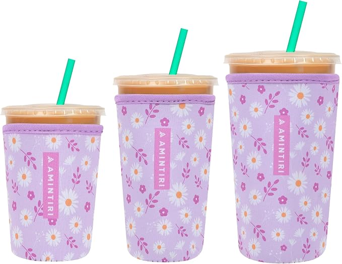 3 Pack Reusable Sleeve for Iced Coffee Cup, Coffee Neoprene Sleeve for Iced&Hot by Unknown