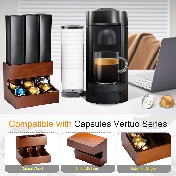 Wooden Coffee Pod Dispenser Compatible - Image 3