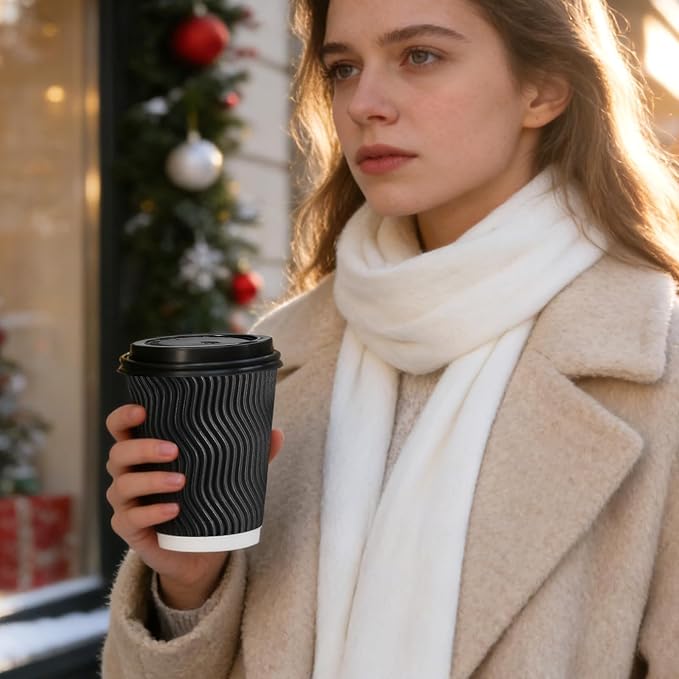 Lamosi 10 oz Disposable Coffee Cups - Image 5