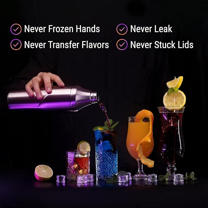 Lexenic Cocktail Shaker with Measurement Lid - Image 4