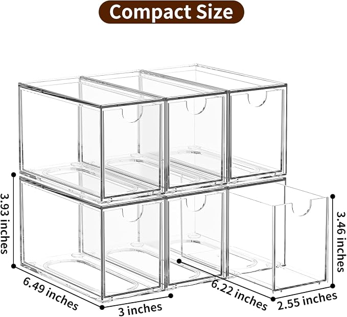 6 Pack Tea Bag Organizers, Tea Station, Kitchen Cabinet, Stackable Teabag - Image 4