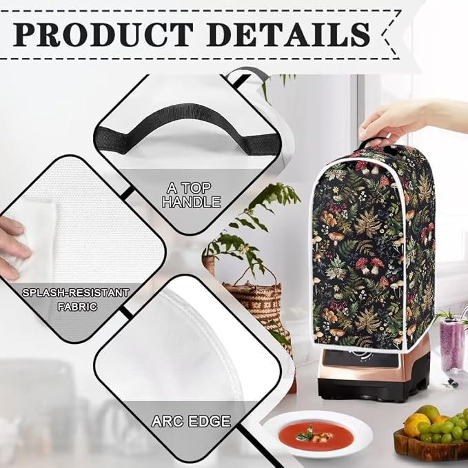 Mushroom Leaves Blender Dust Cover, Anti Fingerprint Polyester Stand Mixer or - Image 4