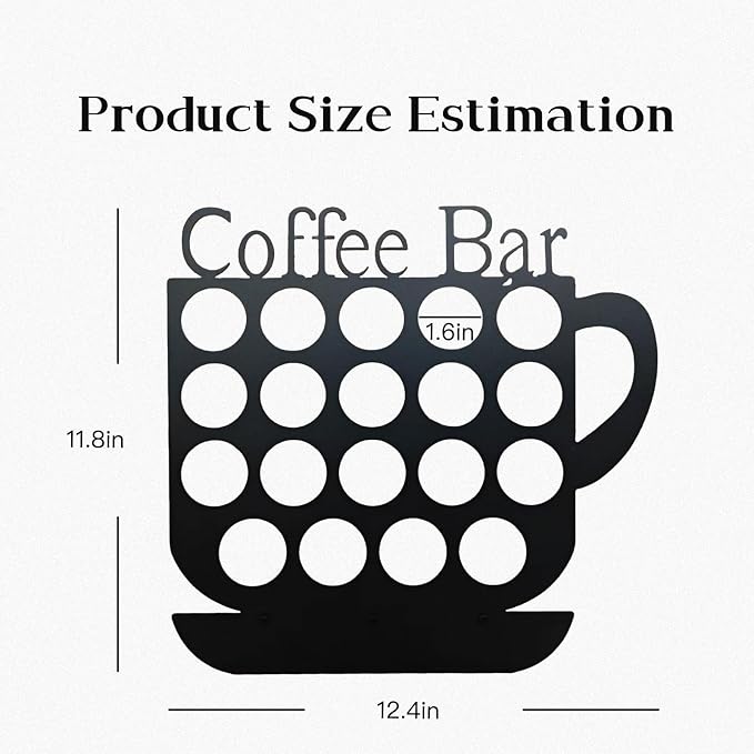 Metal K Cups Holder Display, Holds 19 Coffee Pods, Coffee Bar Organizer - Image 2