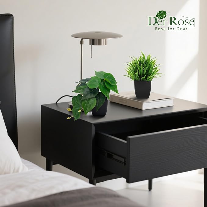 Der Rose 6 Pack Fake Plants Small Artificial Plants in Black Pots - Image 6