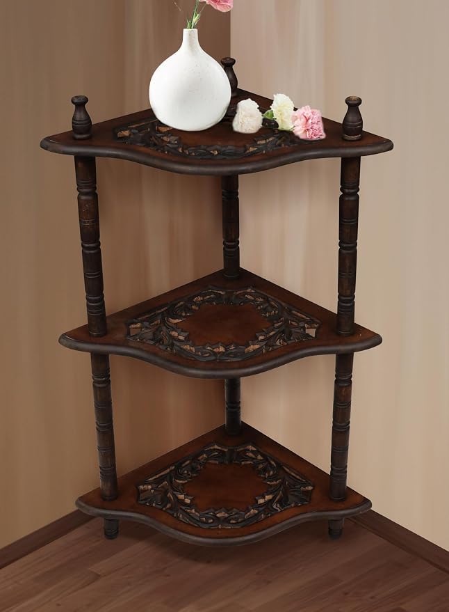 Corner Shelf - 3-Tier Space-Saving Corner Bookshelf Stand - Image 6