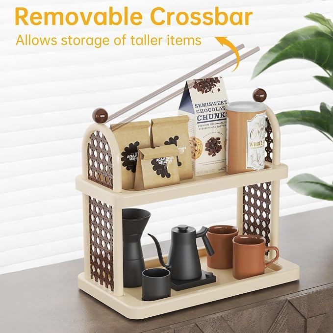 NiHome Matcha Station Organizer Shelf, Plastic Countertop Mug Cup Bottle - Image 5
