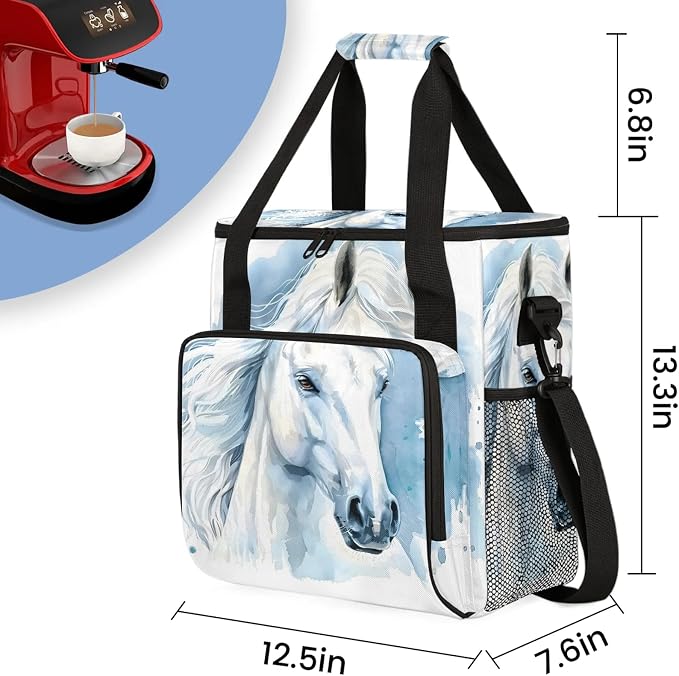 Horse Animal Coffee Maker Carring Bag, Large Insulated Storage Organizer Case - Image 2