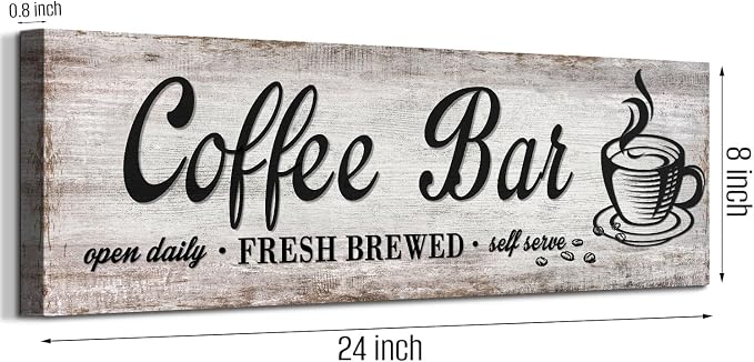 Rustic Wood Grain Coffee Station Decor - Image 2