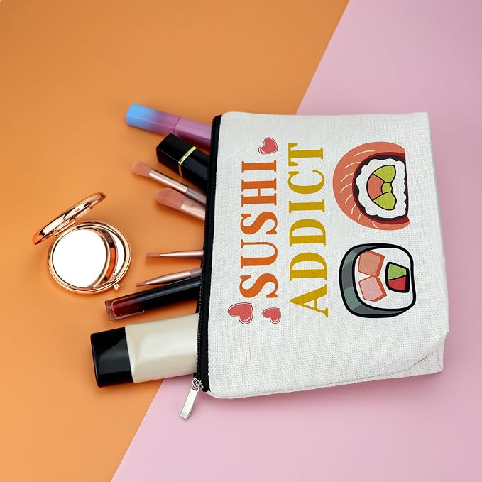 Sushi Lover Gifts Sushi Gift For Women Sushi Makeup Bag Japanese Cuisine Lover - Image 5