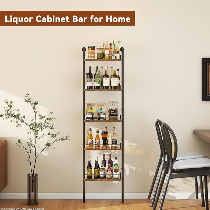 YMYNY 5-Tier Freestanding Wine Racks，Liquor Bottle Display Shelf - Image 4