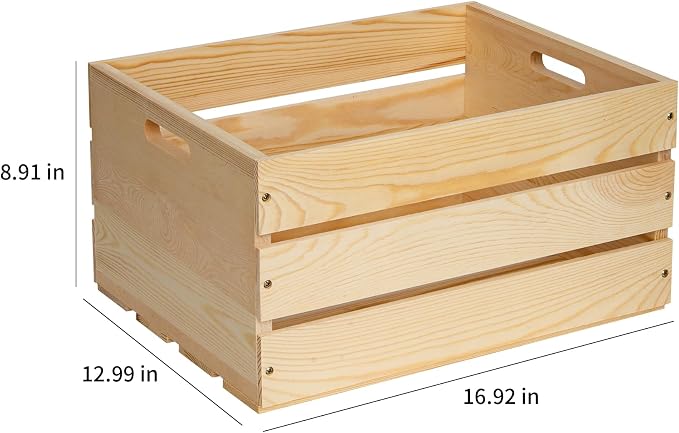 3 Pieces Large Pine Wood Crates - Image 2