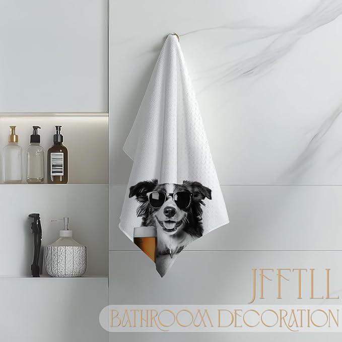 Funny Collie Beer Kitchen Towels, Collie Gifts Dish Tea Towels - Image 4