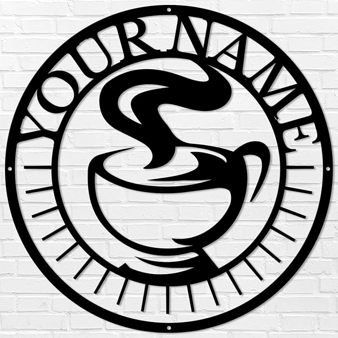 Custom Coffee Bar Metal Name Sign, Soldier House Wall Art, Personalized Lover - Image 2