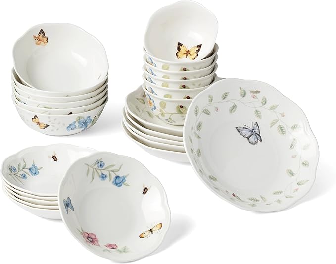 Lenox Dinnerware Set, Butterfly Meadow 24-Piece Bowls Set, Service by Lenox