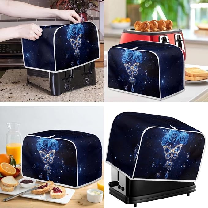 doginthehole Blue Rose Butterfly Blender Cover Food Processor Dust Cover 2 - Image 2