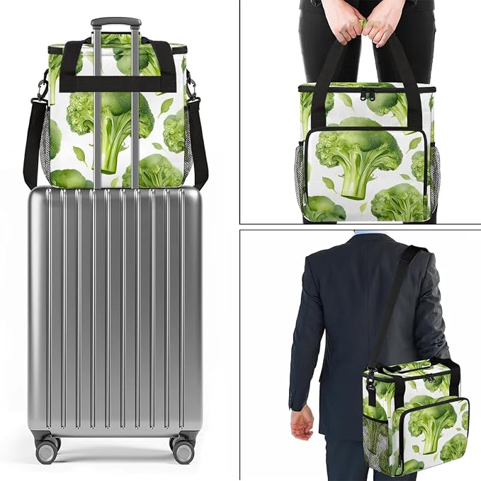 Broccoli Vegetables Coffee Maker Carring Bag, Large Insulated Storage Organizer - Image 7