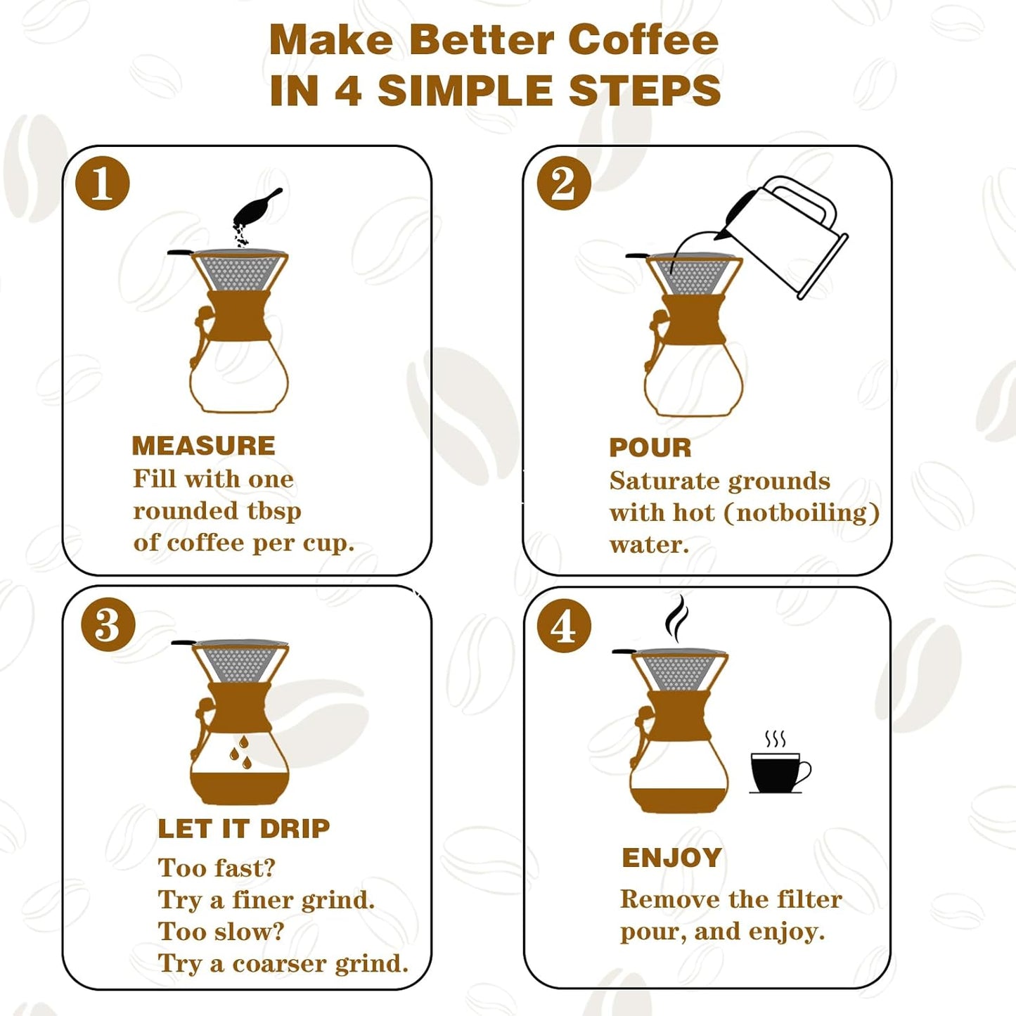 Pour Over Coffee Maker with Reusable Stainless Steel Drip Filter, Lead-Free Borosilicate Glass Coffee Carafe with Modern Wooden Collar for 1-6Cup, Circular Clear (800ml/27oz)