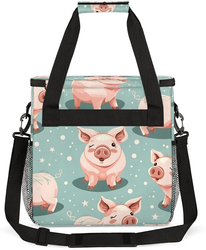 Pig Coffee Maker Carring Bag, Large Insulated Storage Organizer Case Tote Bags - Image 5