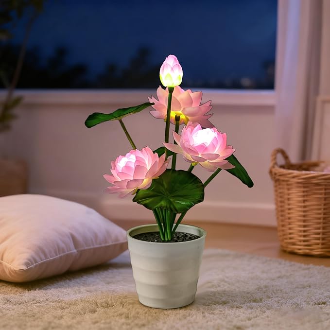 Artificial Pink Lotus Flower Lamp Flower Night Light - Image 2