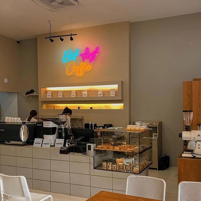 But First CoffeeNeon Sign, CoffeeLight Up Sign USB Powered Dimmable Signs - Image 6