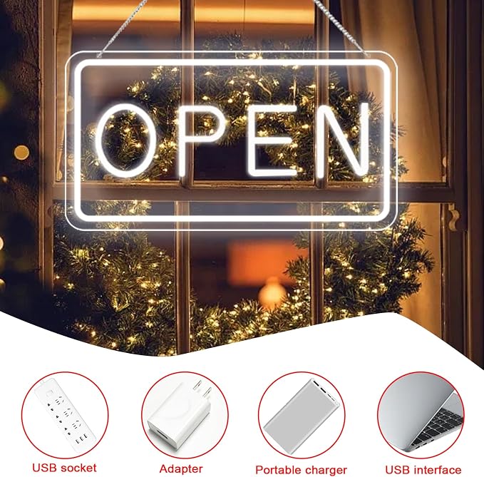 Open Neon Sign for Business – 16x9 inch USB Powered LED Open Sign - Image 5