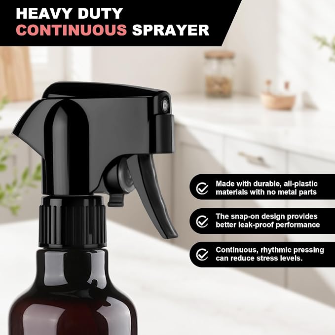 Plastic Spray Bottles 12oz Mist Continuous Spraying Bottle Heavy Duty Empty - Image 4