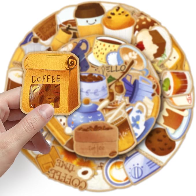 50pcs Aesthetic Coffee Time Stickers - Image 4