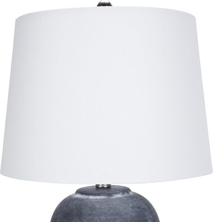Nourison Home 23" Black Vintage Distressed Ceramic Pot Table Lamp - Image 4