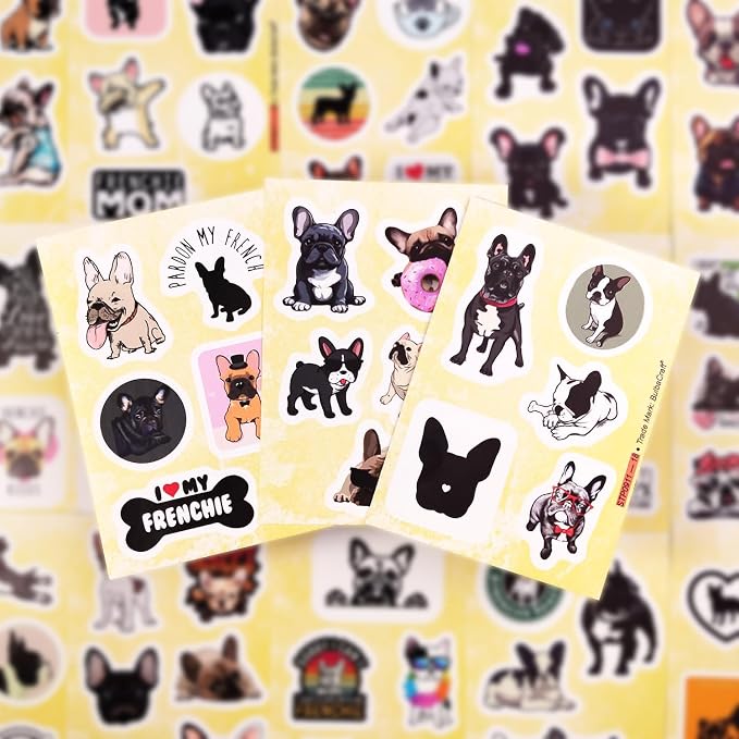 100Pcs French Bulldog Stickers for Laptop - Image 7