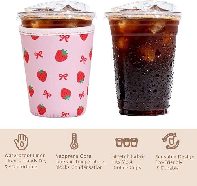 Reusable Insulated Sleeve for Iced Coffee Cup, Beverage Holder for Iced Coffee - Image 6