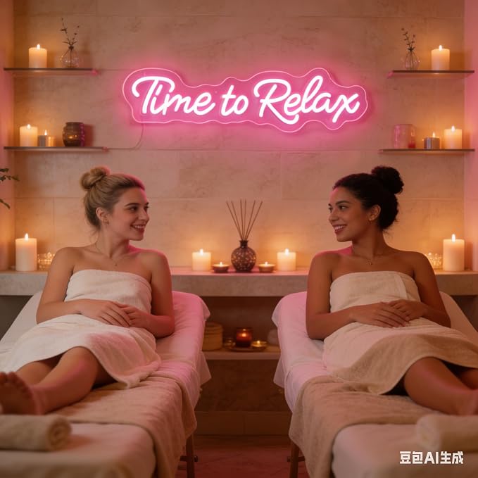 Time To Relax Neon Sign Light Up Dimmable Relaxation Sign USB Powered Relax LED - Image 4
