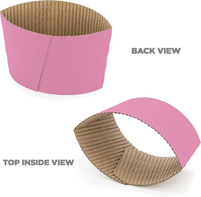 FMP Brands Pink Coffee Cup Sleeves Disposable - Image 5
