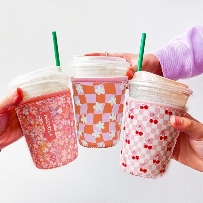 Reusable Insulated Neoprene Iced Coffee Cup Sleeve, Durable Drink Sleeve - Image 7