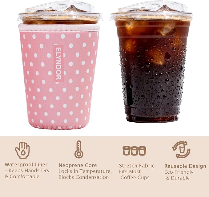 Reusable Insulated Sleeve for Iced Coffee Cup, Beverage Holder for Iced Coffee - Image 6