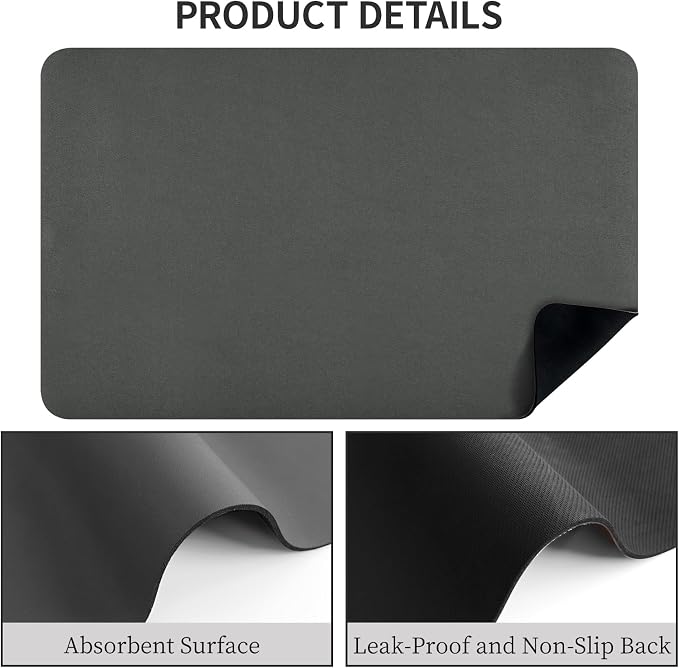 Dish Drying Mat for Kitchen Counter, 16“ x 24” Super Absorbent Kitchen Dish - Image 7