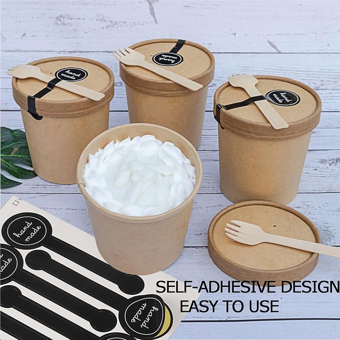 300 Pcs Black Handmade Bakery Stickers, Tamper Seal Labels | 3.93 x 1.18 in - Image 4