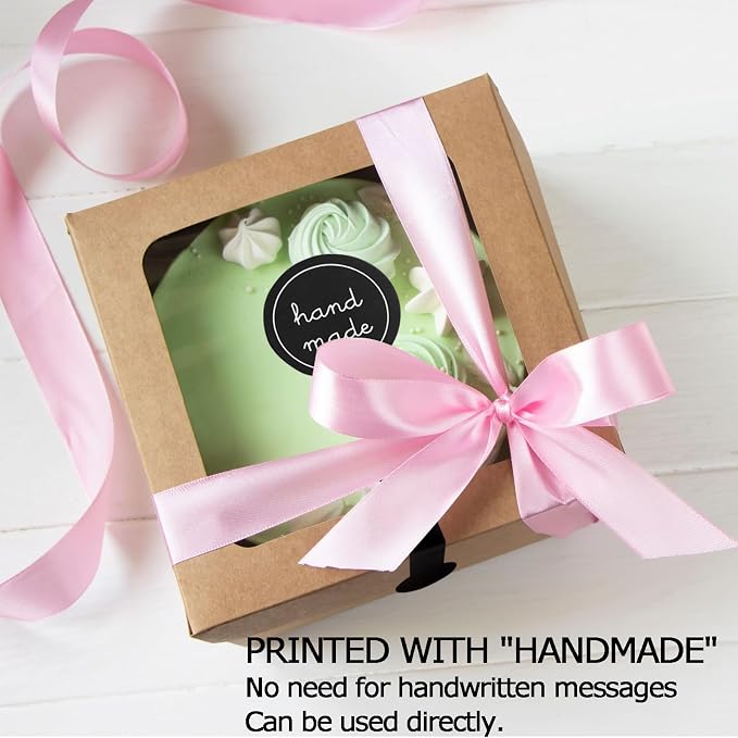 300 Pcs Black Handmade Bakery Stickers, Tamper Seal Labels | 3.93 x 1.18 in - Image 2