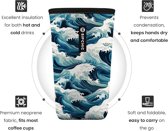 Iced Coffee Sleeve – Neoprene Reusable Cup Sleeves - Image 2