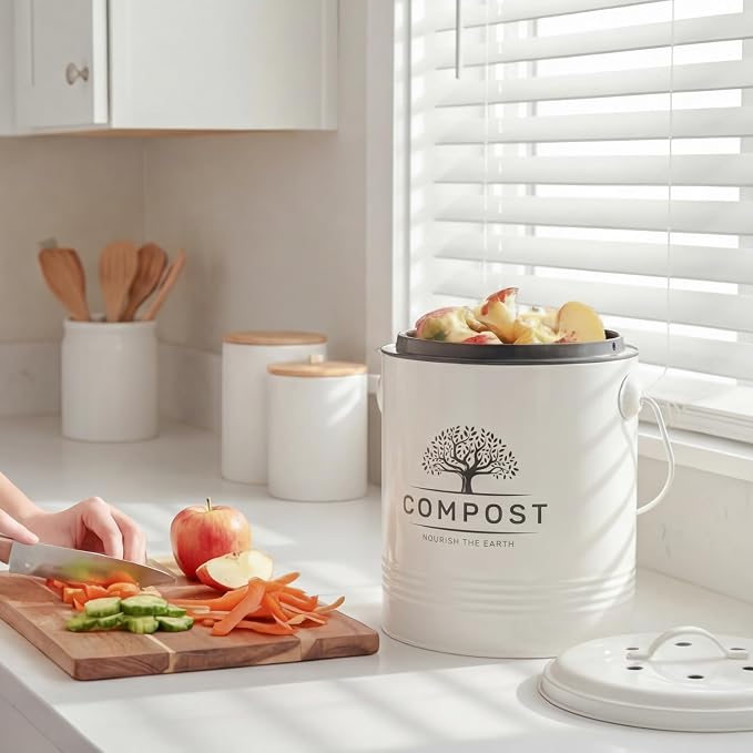 Perfnique Kitchen Compost Bin, 1.3 Gallon Countertop Compost Bin - Image 5