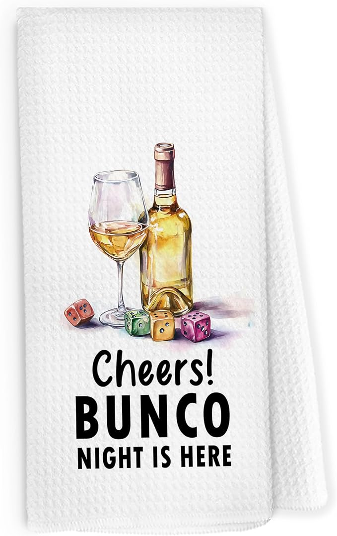 Funny Wine Kitchen Dish Towels 16x24 Inch, Bar Cart Decor Towels by Pugwak