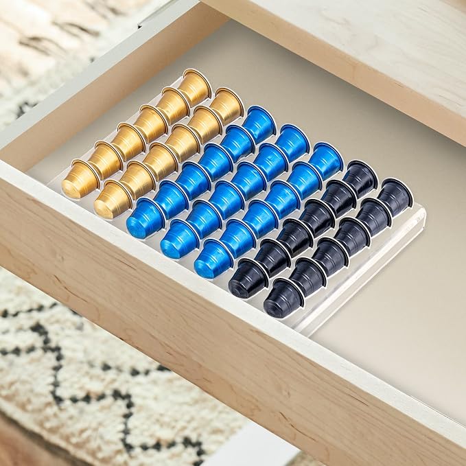 SUMERFLOS Coffee Pod Storage Organizer Tray Drawer, Holds 42 Capsules Compatible - Image 6