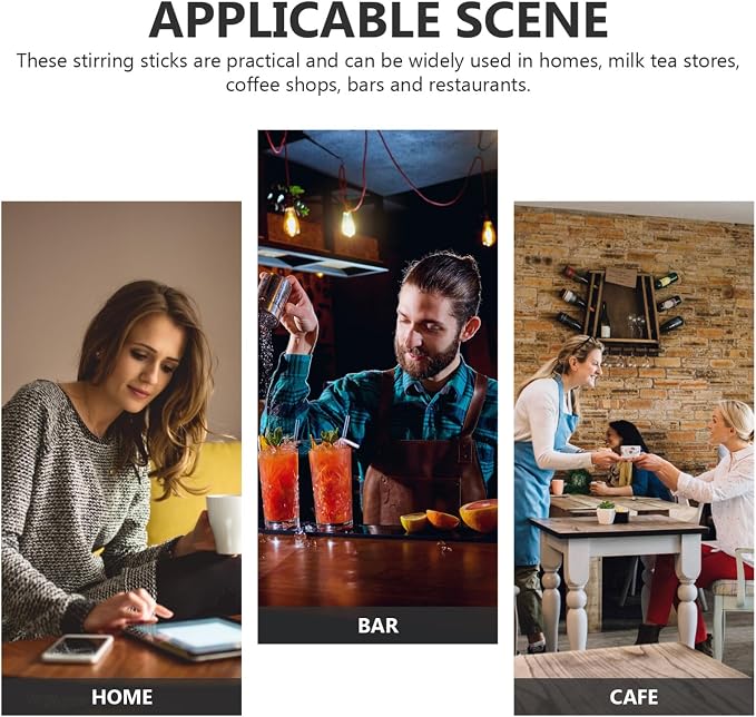 iplusmile 100pcs Disposable Tip Drink Stirring Sticks Cocktail Stirrers - Image 4