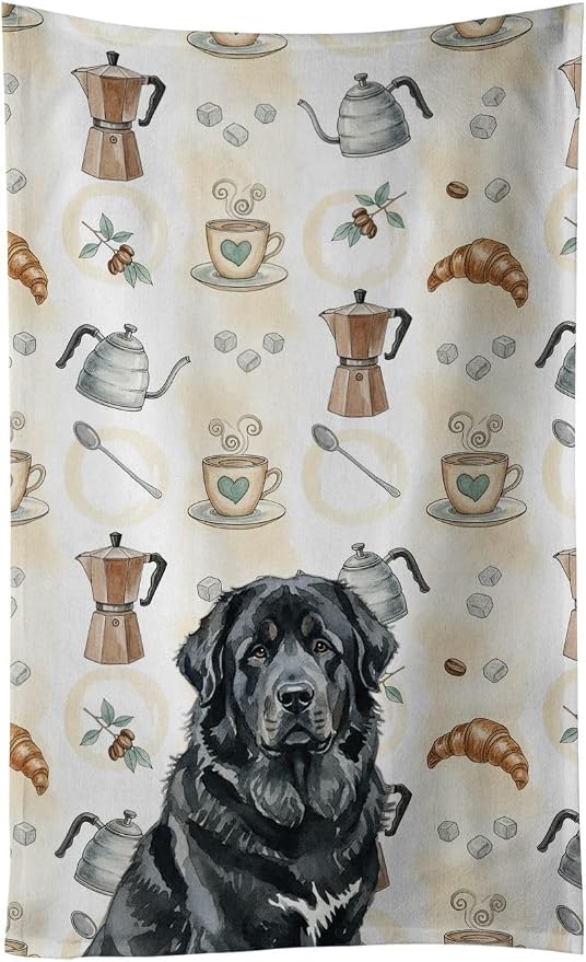 Caroline's Treasures Black Tibetan Mastiff Coffee Bar Kitchen Towel Velour by CarolinesTreasures