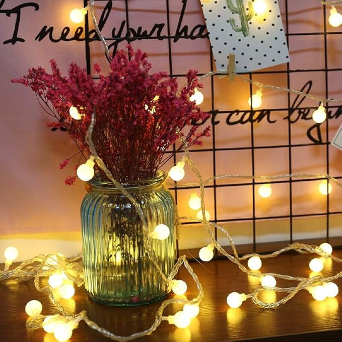 Merdeco Globe, Plug in String Lights 10ft/3m 20 LED Bulb Warm White Fairy Lights - Image 2
