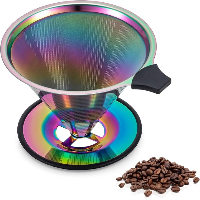 【2.0 Upgraded】 Stainless Steel Pour Over Coffee Filter, Paperless Reusable by INSINTAR
