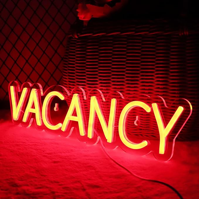 VACANCY Neon Signs for Wall Decor Neon Lights for Bedroom Led Business Signs by JFLLamp